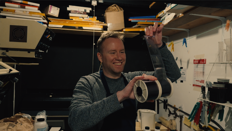 Analogue film developing in the darkroom